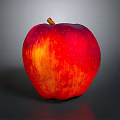 Fresh Red Apple With Glossy Surface And Juicy Appearance On Gray Background