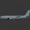 Military Transport Aircraft With Four Engines Tail Logo And Fuselage Numbers On Gray Background