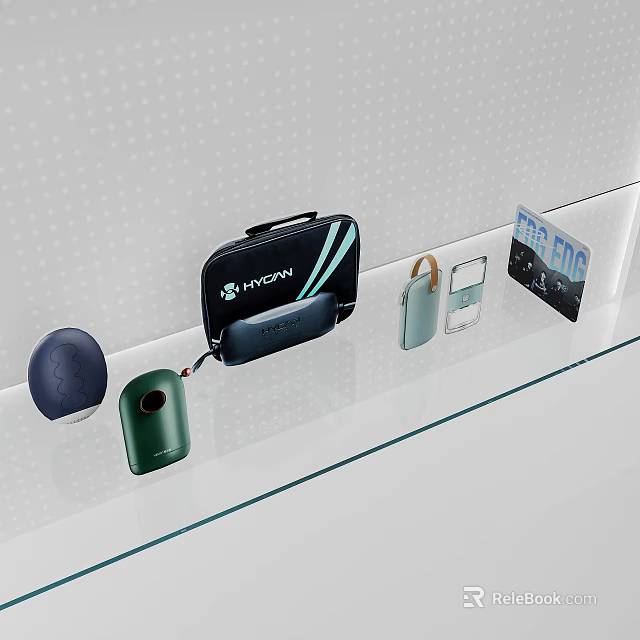 HYUNDAI Business Equipment Display With Portable Devices And Future Themed Accessories 3d model 
