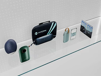 HYUNDAI Business Equipment Display With Portable Devices And Future Themed Accessories 3d model