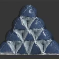 Blue Foldable Sports Mat Equipment Stacked In Pyramid Shape For Fitness Training