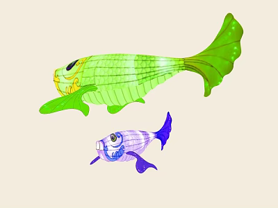 Fish Shape Koi Decorative Fish Festival Art Goldfish Decorative Light 3d model