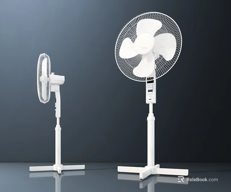 White Standing Air Conditioner Fan With Modern Design For Indoor Cooling 3d model 