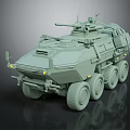 Armored Military Vehicle With Six Wheeled Chassis And Mounted Weapon System