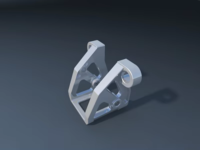 Road Infrastructure Metal Bracket with Geometric Design and Connection Holes for Highway Support 3d model