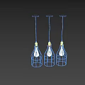 Industrial Style Floor Lamps With Red Yellow Black Metal Frame And Exposed Filament Bulbs