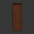 Red Wooden Cabinet With Carved Details Golden Handles And Bottom Drawers