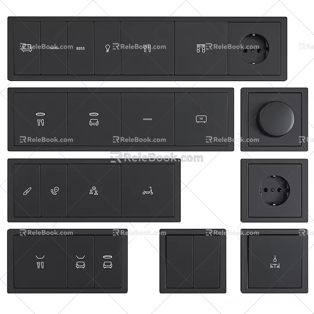 Modern Switch Switch Panel 3d model
