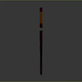 Adventurer Character Wielding Orange Handle Dagger With Black Sheath And Metal Blade