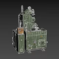 Green Industrial Machine Tool Featuring Control Panel And Rotary Parts 3d model