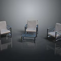 Modern Table and Chair Set with Three Chairs and Grid Top Table in Simple Style