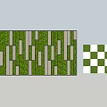 Modern Green Plant Wall Design With Vertical Stripes And Decorative Patterns 3d model