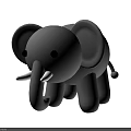 Cute Gray Elephant Doll with Big Ears White Tusks and Round Body