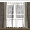 Layered Dark Curtains With White Sheer Fabric For Window Interior Decoration