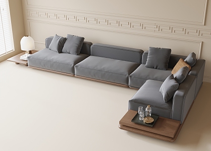 Modern corner multi-person sofa 3d model