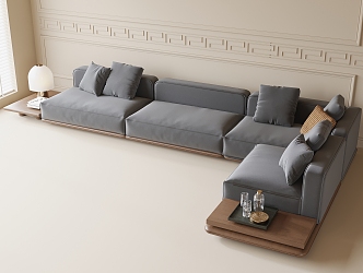 Modern corner multi-person sofa 3d model