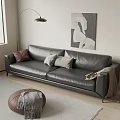 Modern leather double sofa 3d model
