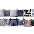 Stylish Decorative Throw Pillows With Various Patterns And Colors For Home Decor 3d model