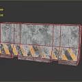 Concrete Barrier with Orange Black Reflective Stripes for Road Traffic Safety Isolation