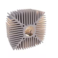 Industrial Heat Sink Equipment With Square Metal Fins And Central Component For Efficient Cooling Systems