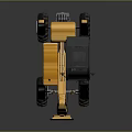 Yellow Utility Vehicle Design With Large Tires Front Bucket And Reflective Surface