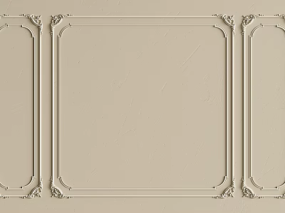 Decorative Gypsum Molding With Ornate Frame Design On Light Colored Wall 3d model
