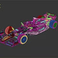 McLaren Formula 1 Racing Car with Black Orange Bodywork Yellow Wheels and Streamlined Aerodynamic Design