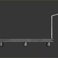 Stainless Steel Platform Trolley With Flat Surface Metal Handle And Swivel Wheels