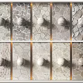 Varied Stone And Wood Texture Panels With Natural Patterns For Interior Decor 3d model