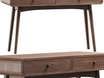 Modern Wooden Desk With Drawers And Simple Design For Home Office Use 3d model