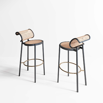 New Chinese Bar Chair 3d model