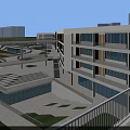 Modern School Building Complex With Green Roofs Sports Field Track And Lush Greenery