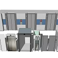 Modern Elevator Interior Designs With Various Door Styles And Control Panels 3d model