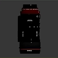 Professional Black Camera Lens With Red Ring And Focal Length Markings For Photography