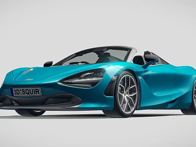 Blue Convertible Sports Car With Modern Design Sleek Body And Alloy Wheels 3d model