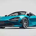 Blue Convertible Sports Car With Modern Design Sleek Body And Alloy Wheels