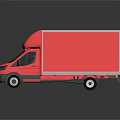 Pink Box Truck With Smooth Exterior And Reflective Surface Design