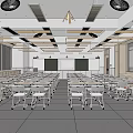 modern classroom 3d model