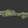 Natural Rock Formation With Green Moss And Various Colored Textures For Landscape Scenery
