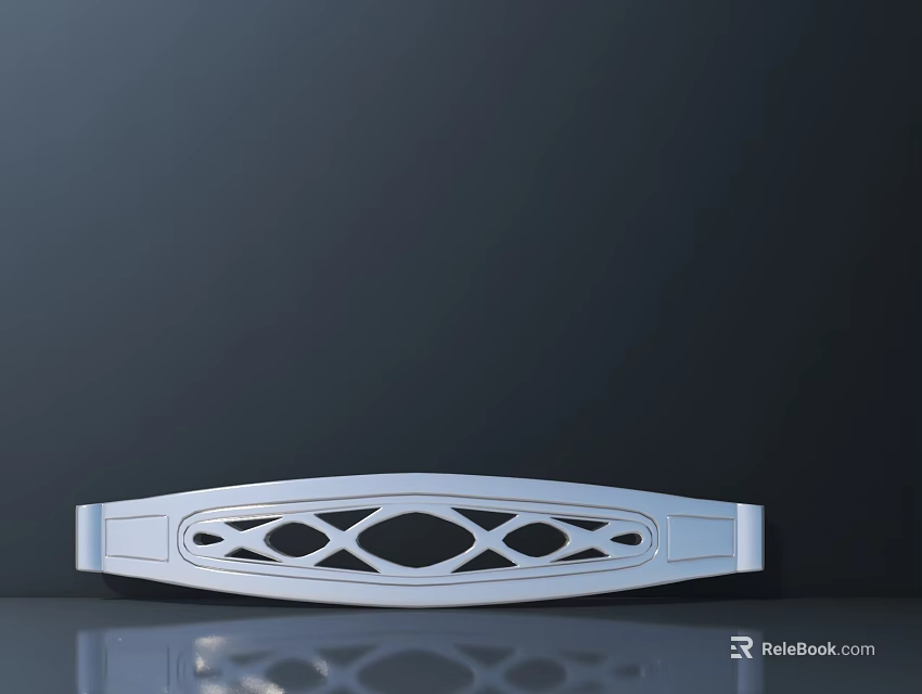 White Modern Bridge With Detailed Geometric Diamond Cutouts On Dark Background Reflective Base 3d model 