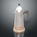 Silver Metal Coffee Pot With Classic Design Handle And Spout For Home Daily Use