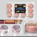 Gourmet Chocolate Truffles With Rich Filling And Fresh Beef Patties In Packaged Containers