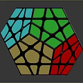 Colorful Polyhedron Rubik's Cube With Complex Geometric Design And Various Hues 3d model