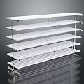 Durable White Multi Tiered Metal Display Shelf For Retail Store Storage 3d model