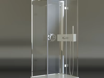 Modern Shower Sauna Design With Transparent Glass Enclosure And Stainless Steel Controls 3d model