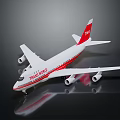 Trans World White And Red Passenger Airplane Model On Reflective Surface 3d model