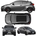 Toyota Sporty Gray Car Exterior Design With Performance Features And Red Accents