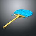 Blue Hanging Ornament with Wooden Handle and Hollow Patterns for Home Decor