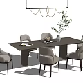 Modern Dining Table and Chair Combination Dining Table and Chair 3d model