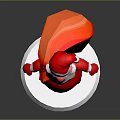 3D Santa Claus Character Standing With Red Outfit White Beard And Gift Bag On Base